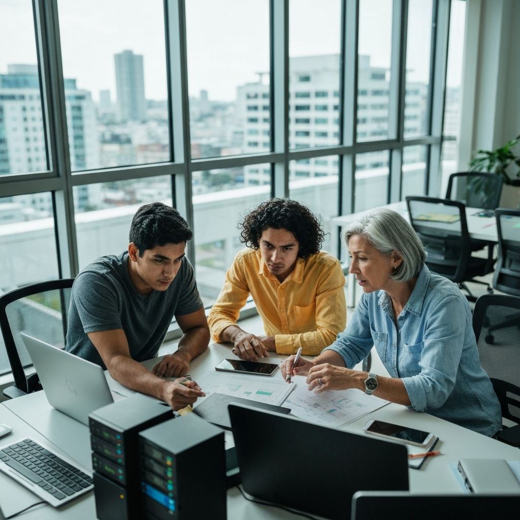 Équipe ABCNS travaillant sur des infrastructures IT